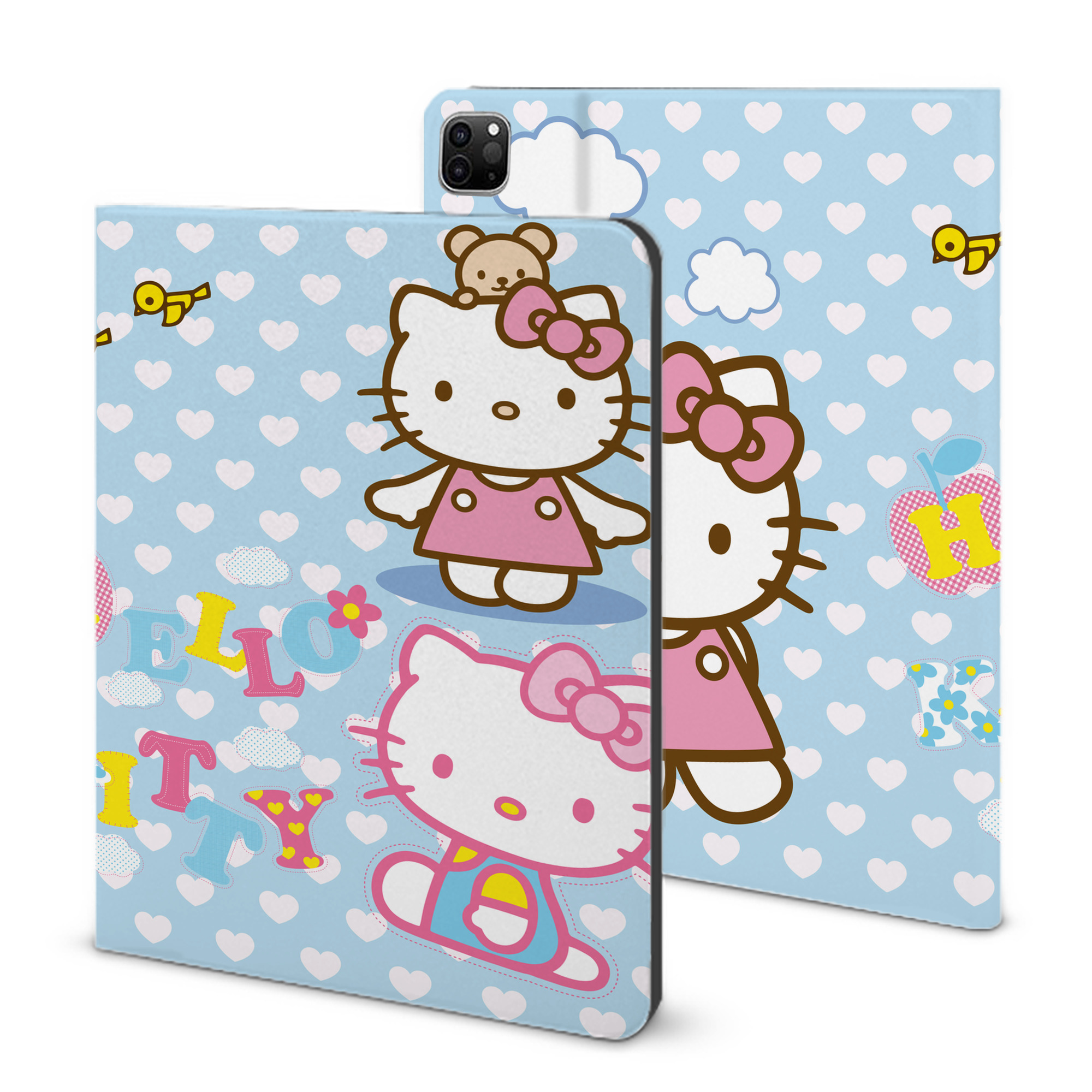 （画像用） Hello Kitty ハローキティ IPad ケース ブック型 PUレザー TPU 耐衝撃 軽量 薄型 ペン収納なし 全面保護 IPad 各モデル対応